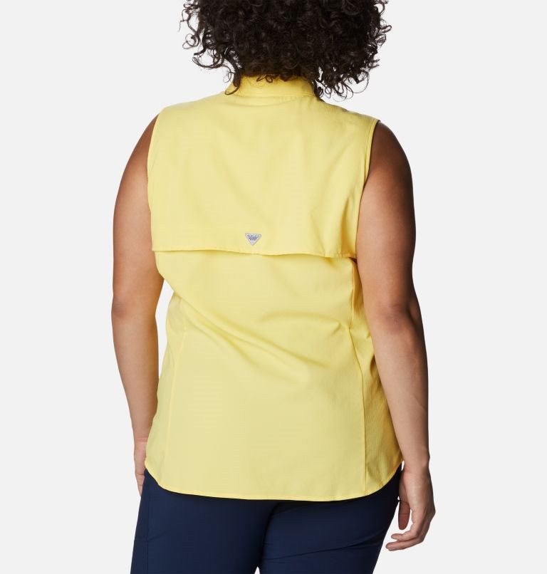 Women's Columbia PFG Tamiami Sleeveless Shirts Yellow | Plus Size CA-TA835